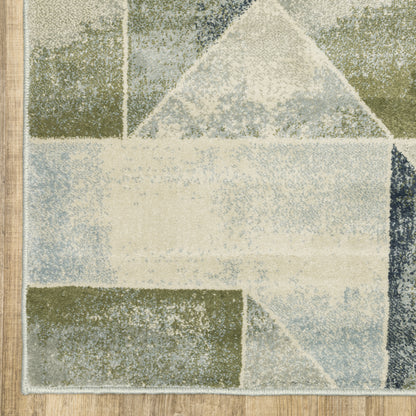 Oriental Weavers Branson BR10A soft transitional rug featuring textured design in blue/ green tones