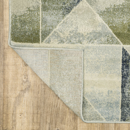 Oriental Weavers Branson BR10A soft transitional rug featuring textured design in blue/ green tones