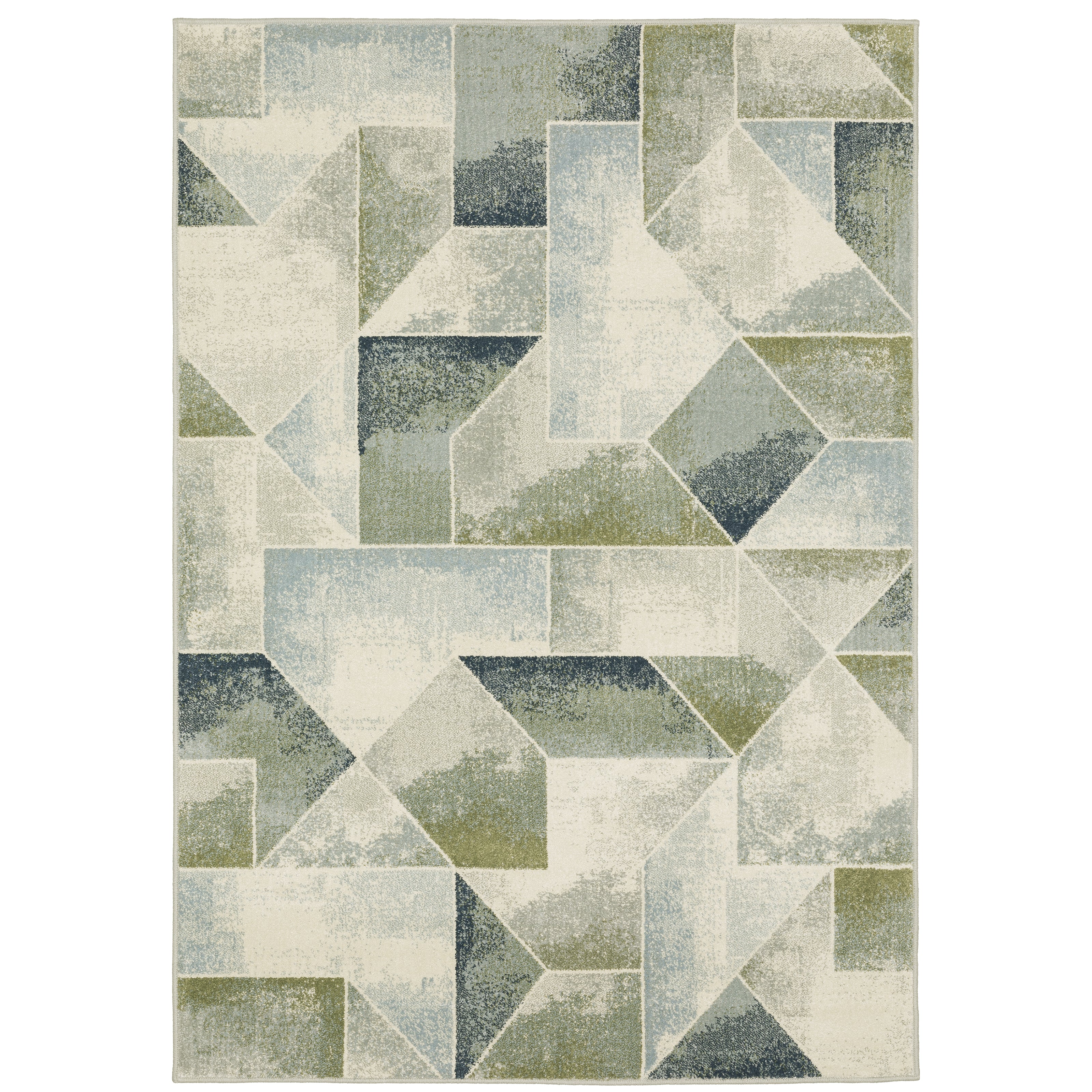 Oriental Weavers Branson BR10A soft transitional rug featuring textured design in blue/ green tones