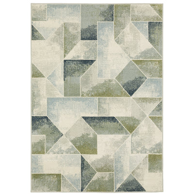 Oriental Weavers Branson BR10A soft transitional rug featuring textured design in blue/ green tones