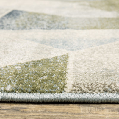 Oriental Weavers Branson BR10A soft transitional rug featuring textured design in blue/ green tones