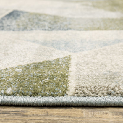 Oriental Weavers Branson BR10A soft transitional rug featuring textured design in blue/ green tones
