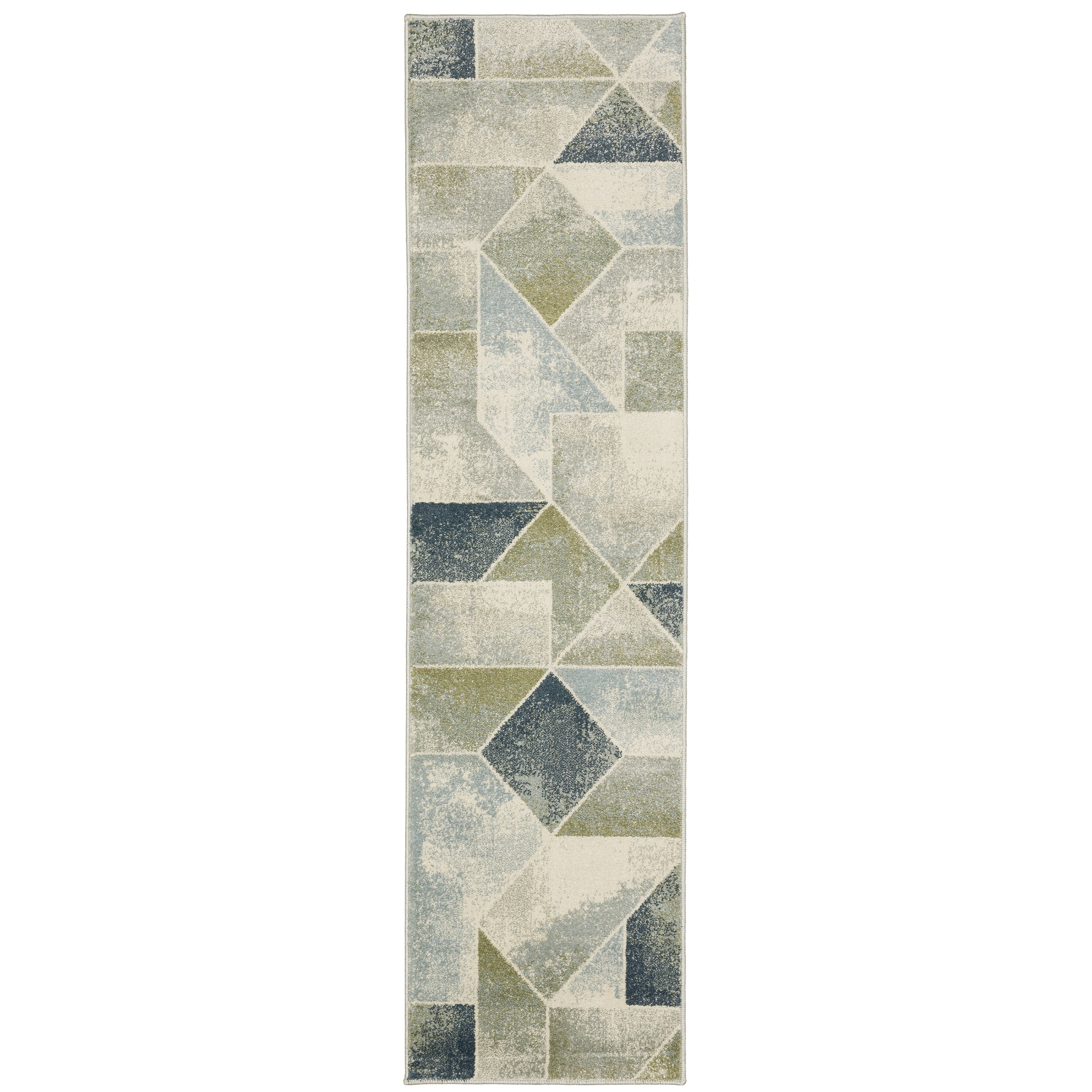 Oriental Weavers Branson BR10A soft transitional rug featuring textured design in blue/ green tones