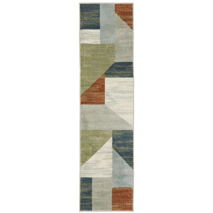 Oriental Weavers Branson BR11A soft transitional rug featuring textured design in grey/ multi tones