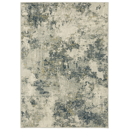 Oriental Weavers Branson BR12A soft transitional rug featuring textured design in beige/ teal tones