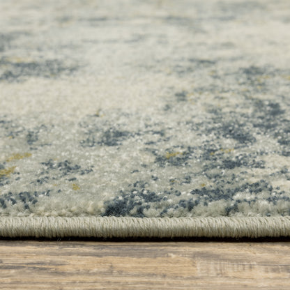 Oriental Weavers Branson BR12A soft transitional rug featuring textured design in beige/ teal tones