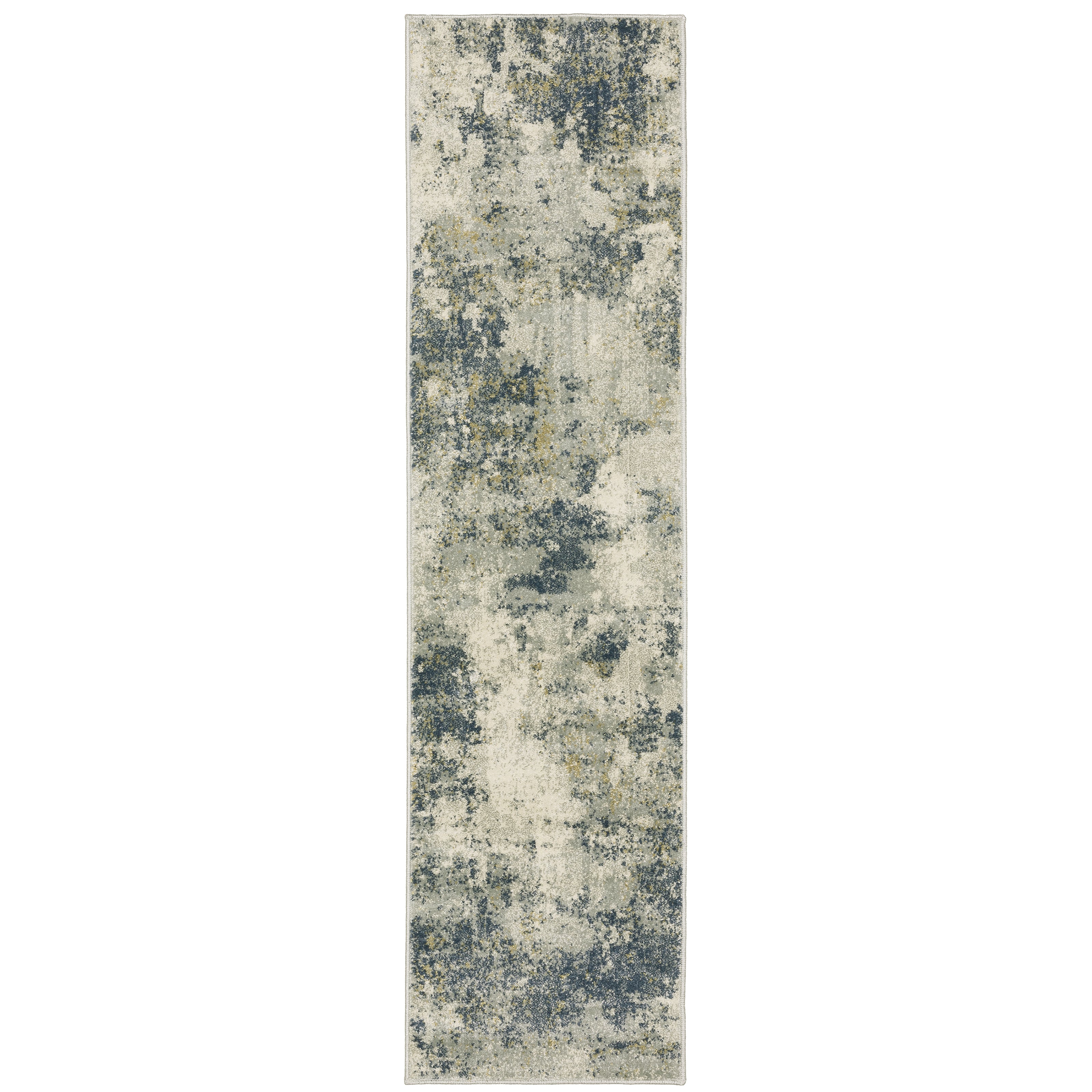 Oriental Weavers Branson BR12A soft transitional rug featuring textured design in beige/ teal tones