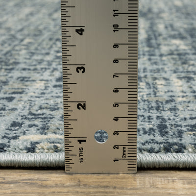 Oriental Weavers Branson BR13A soft transitional rug featuring textured design in blue/ grey tones
