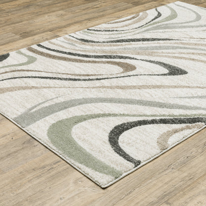 Oriental Weavers Cambria 162W2 plush modern rug featuring abstract pattern in beige/ multi tones