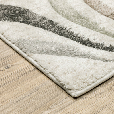 Oriental Weavers Cambria 162W2 plush modern rug featuring abstract pattern in beige/ multi tones