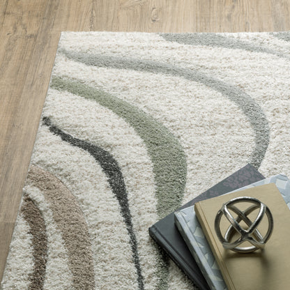 Oriental Weavers Cambria 162W2 plush modern rug featuring abstract pattern in beige/ multi tones