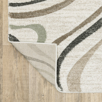 Oriental Weavers Cambria 162W2 plush modern rug featuring abstract pattern in beige/ multi tones