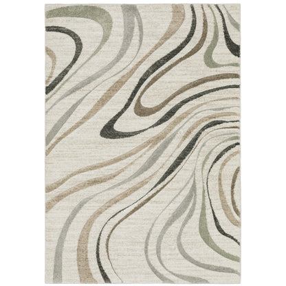 Oriental Weavers Cambria 162W2 plush modern rug featuring abstract pattern in beige/ multi tones