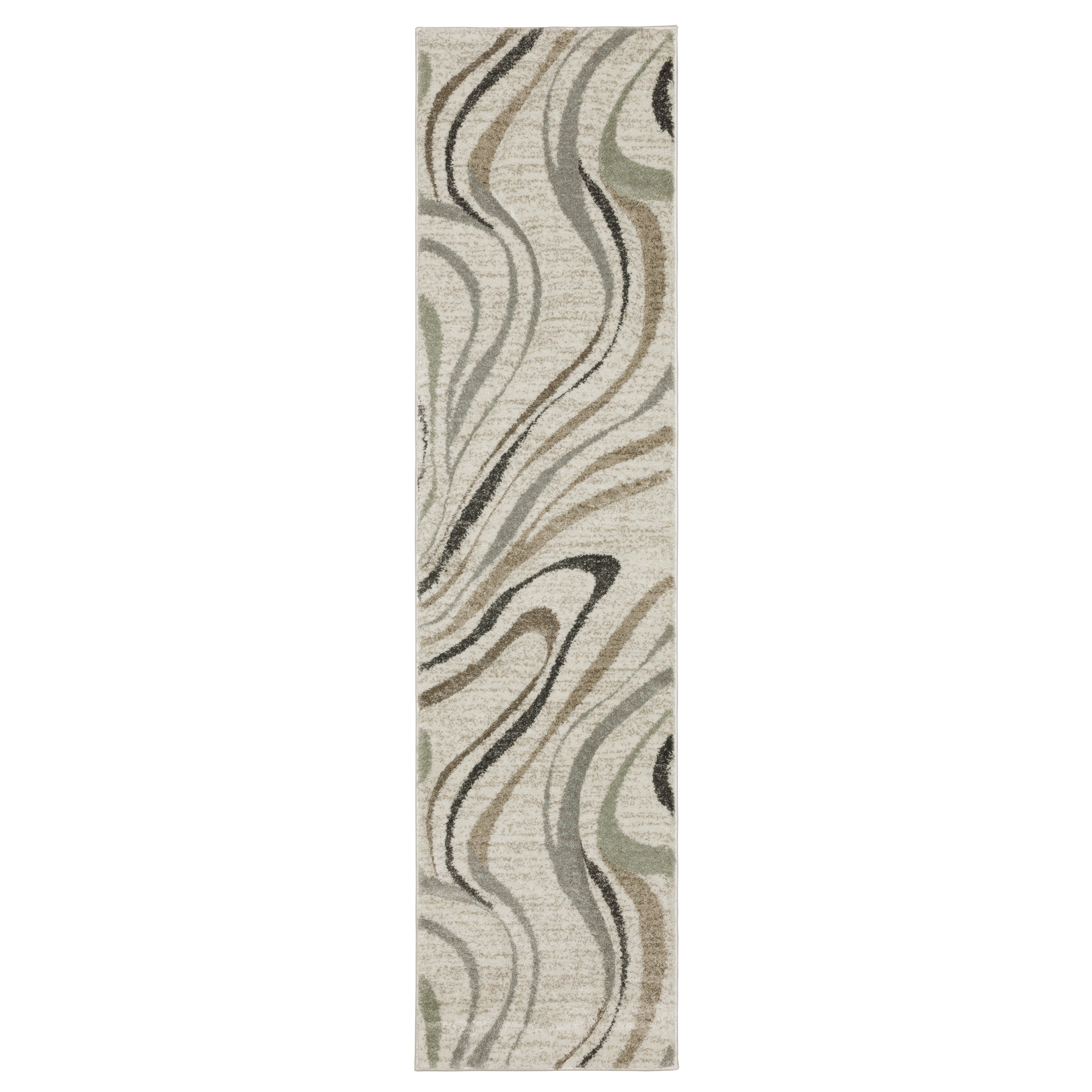 Oriental Weavers Cambria 162W2 plush modern rug featuring abstract pattern in beige/ multi tones
