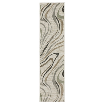 Oriental Weavers Cambria 162W2 plush modern rug featuring abstract pattern in beige/ multi tones