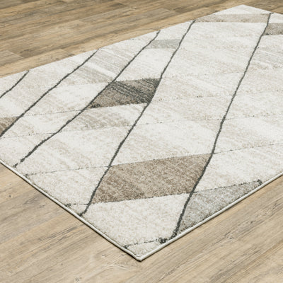 Oriental Weavers Cambria 4928A plush modern rug featuring abstract pattern in beige/ grey tones