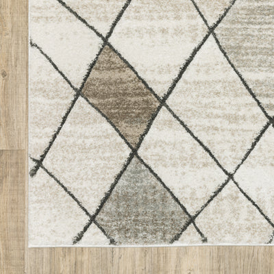 Oriental Weavers Cambria 4928A plush modern rug featuring abstract pattern in beige/ grey tones