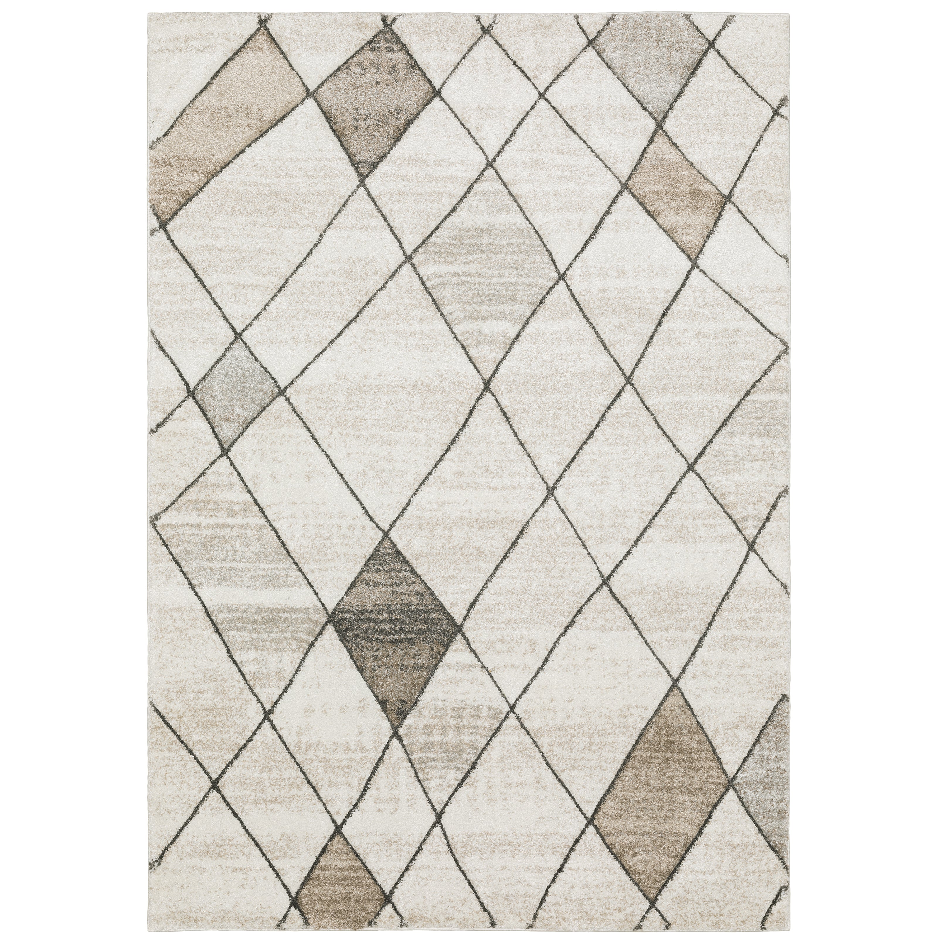 Oriental Weavers Cambria 4928A plush modern rug featuring abstract pattern in beige/ grey tones