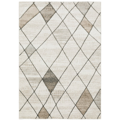 Oriental Weavers Cambria 4928A plush modern rug featuring abstract pattern in beige/ grey tones