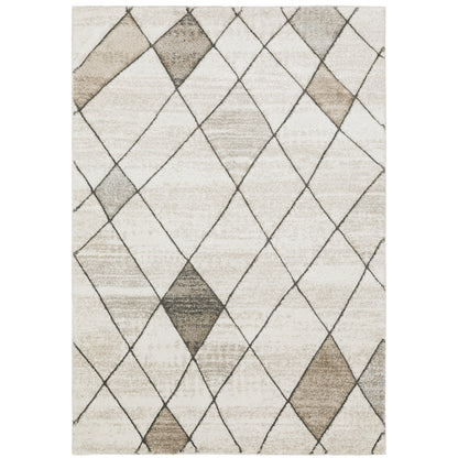 Oriental Weavers Cambria 4928A plush modern rug featuring abstract pattern in beige/ grey tones