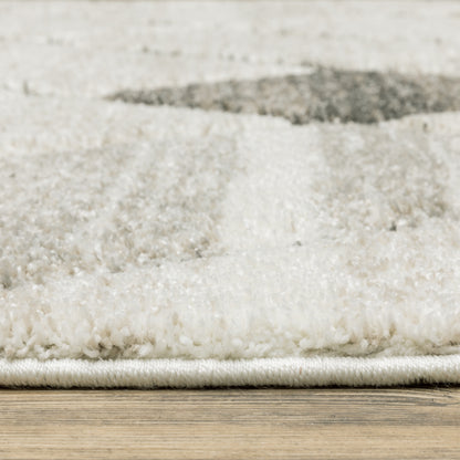 Oriental Weavers Cambria 4928A plush modern rug featuring abstract pattern in beige/ grey tones