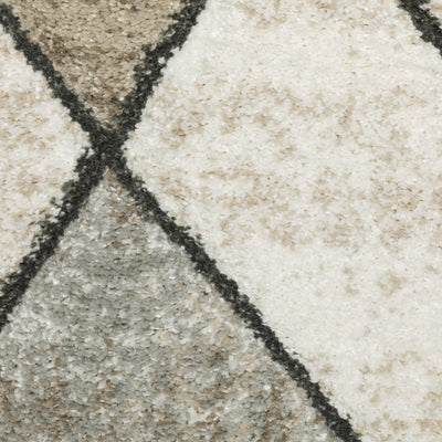 Oriental Weavers Cambria 4928A plush modern rug featuring abstract pattern in beige/ grey tones