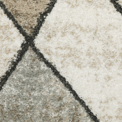 Oriental Weavers Cambria 4928A plush modern rug featuring abstract pattern in beige/ grey tones