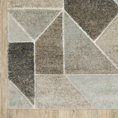 Oriental Weavers Cambria 004L2 plush modern rug featuring abstract pattern in grey/ brown tones