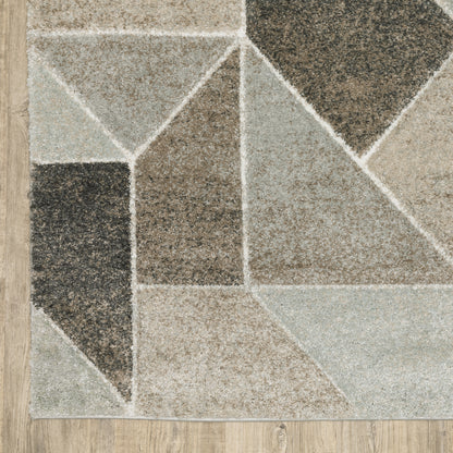 Oriental Weavers Cambria 004L2 plush modern rug featuring abstract pattern in grey/ brown tones