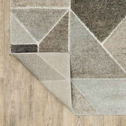 Oriental Weavers Cambria 004L2 plush modern rug featuring abstract pattern in grey/ brown tones