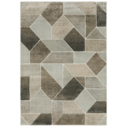 Oriental Weavers Cambria 004L2 plush modern rug featuring abstract pattern in grey/ brown tones