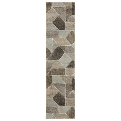 Oriental Weavers Cambria 004L2 plush modern rug featuring abstract pattern in grey/ brown tones