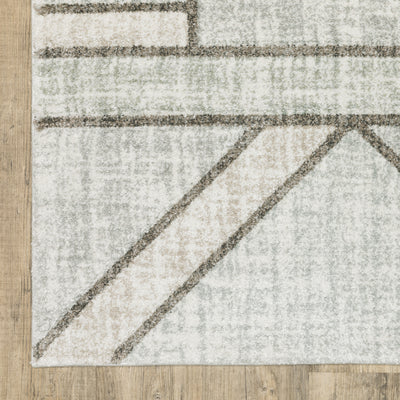Oriental Weavers Cambria 5569B plush modern rug featuring abstract pattern in grey/ beige tones