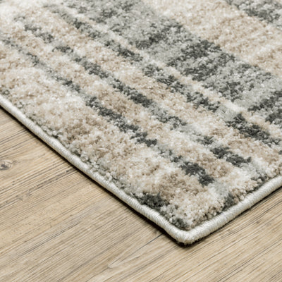 Oriental Weavers Cambria 055X2 plush modern rug featuring abstract pattern in tan/ charcoal tones