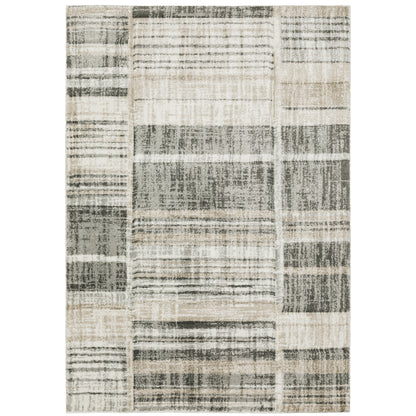 Oriental Weavers Cambria 055X2 plush modern rug featuring abstract pattern in tan/ charcoal tones