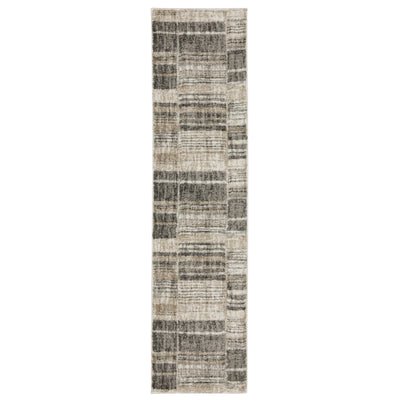 Oriental Weavers Cambria 055X2 plush modern rug featuring abstract pattern in tan/ charcoal tones