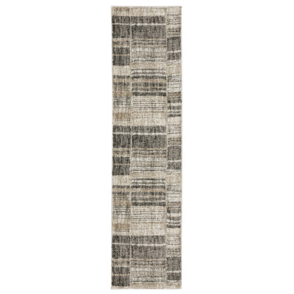 Oriental Weavers Cambria 055X2 plush modern rug featuring abstract pattern in tan/ charcoal tones