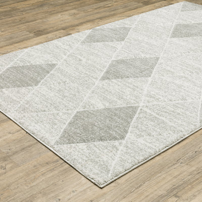 Oriental Weavers Cambria 005W2 plush modern rug featuring abstract pattern in grey/ ivory tones