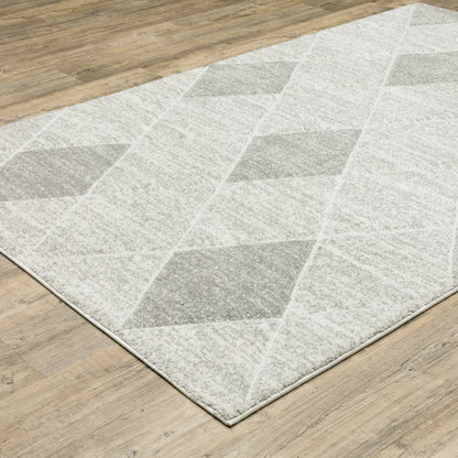 Oriental Weavers Cambria 005W2 plush modern rug featuring abstract pattern in grey/ ivory tones