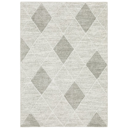 Oriental Weavers Cambria 005W2 plush modern rug featuring abstract pattern in grey/ ivory tones