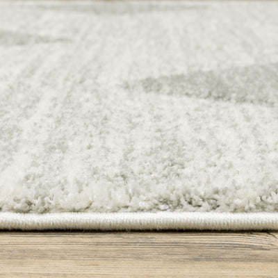 Oriental Weavers Cambria 005W2 plush modern rug featuring abstract pattern in grey/ ivory tones