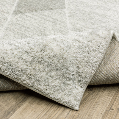 Oriental Weavers Cambria 005W2 plush modern rug featuring abstract pattern in grey/ ivory tones