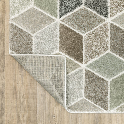 Oriental Weavers Cambria 083J2 plush modern rug featuring abstract pattern in beige/ multi tones