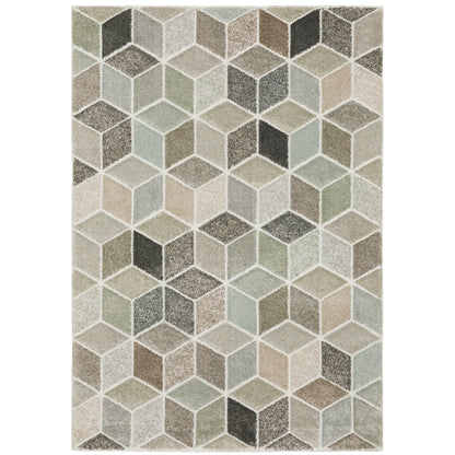 Oriental Weavers Cambria 083J2 plush modern rug featuring abstract pattern in beige/ multi tones