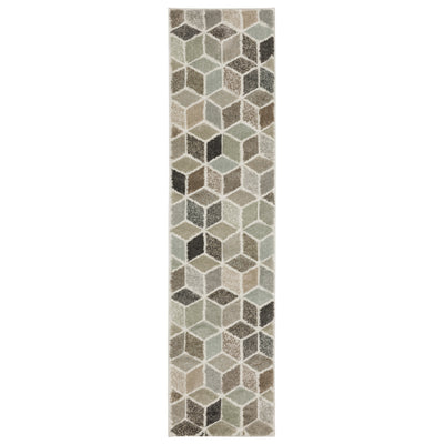 Oriental Weavers Cambria 083J2 plush modern rug featuring abstract pattern in beige/ multi tones