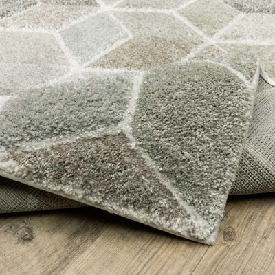Oriental Weavers Cambria 083J2 plush modern rug featuring abstract pattern in beige/ multi tones