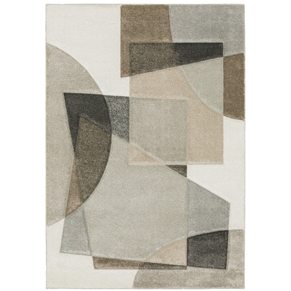 Oriental Weavers Cambria 084J2 plush modern rug featuring abstract pattern in beige/ multi tones