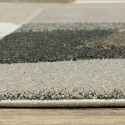 Oriental Weavers Cambria 084J2 plush modern rug featuring abstract pattern in beige/ multi tones