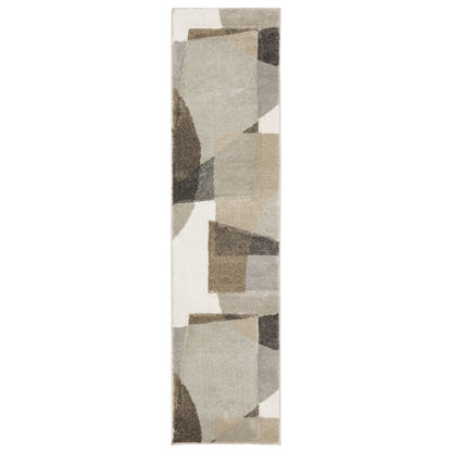 Oriental Weavers Cambria 084J2 plush modern rug featuring abstract pattern in beige/ multi tones