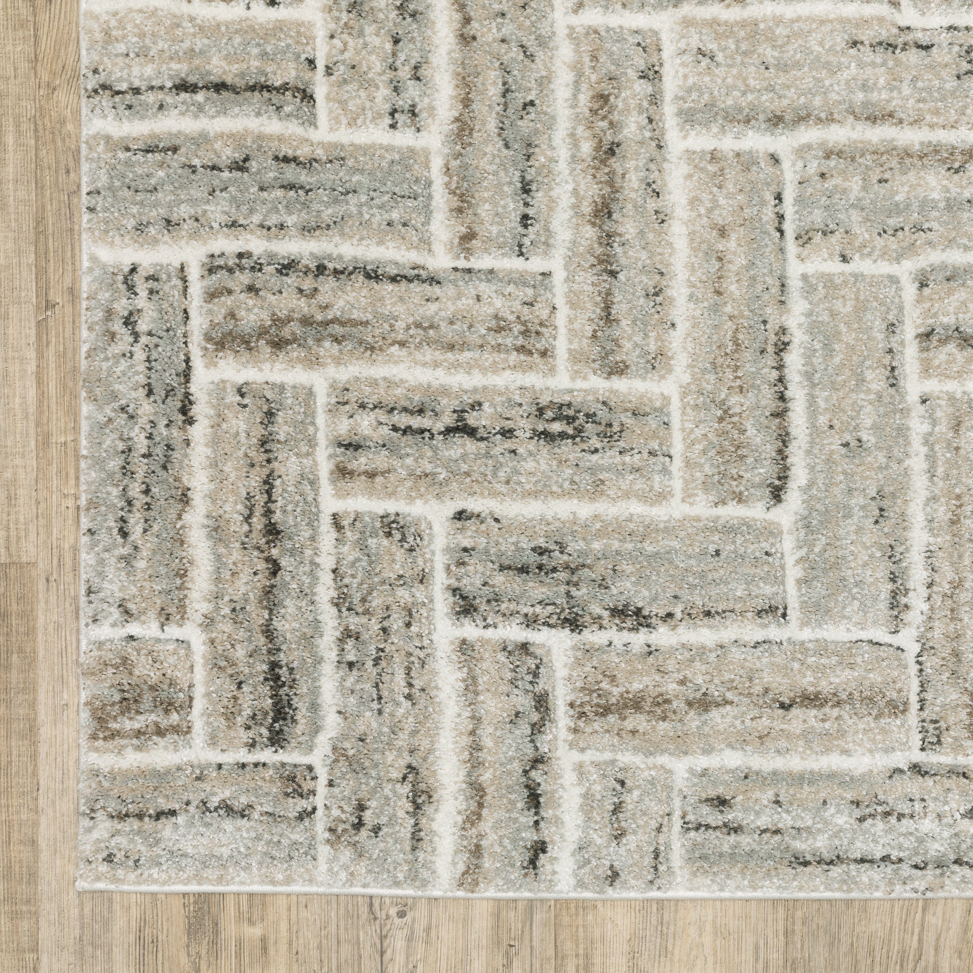 Oriental Weavers Cambria 093L2 plush modern rug featuring abstract pattern in ivory/ beige tones